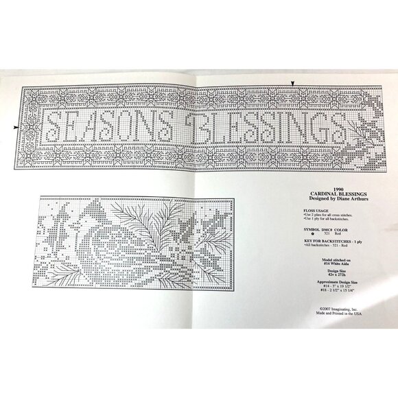 Cardinal Blessings Cross Stitch Pattern Designed By Diane Arthurs - Picture 4 of 4